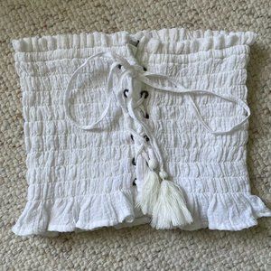 American Eagle Peplum Crop Tube Top